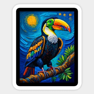 Toco toucan in starry night Sticker